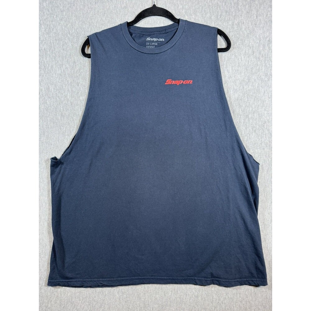 Snap-on "Rolling Thunder" Race Car Sleeveless T-Shirt Men's 2X-Large Navy Blue